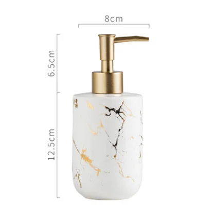 Скандинавском стиле мраморный дезинфицирующий флакон для рук диспенсер для жидкого мыла керамический прессовочный контейнер для геля для душа аксессуары для ванной комнаты LF866 - Цвет: Белый