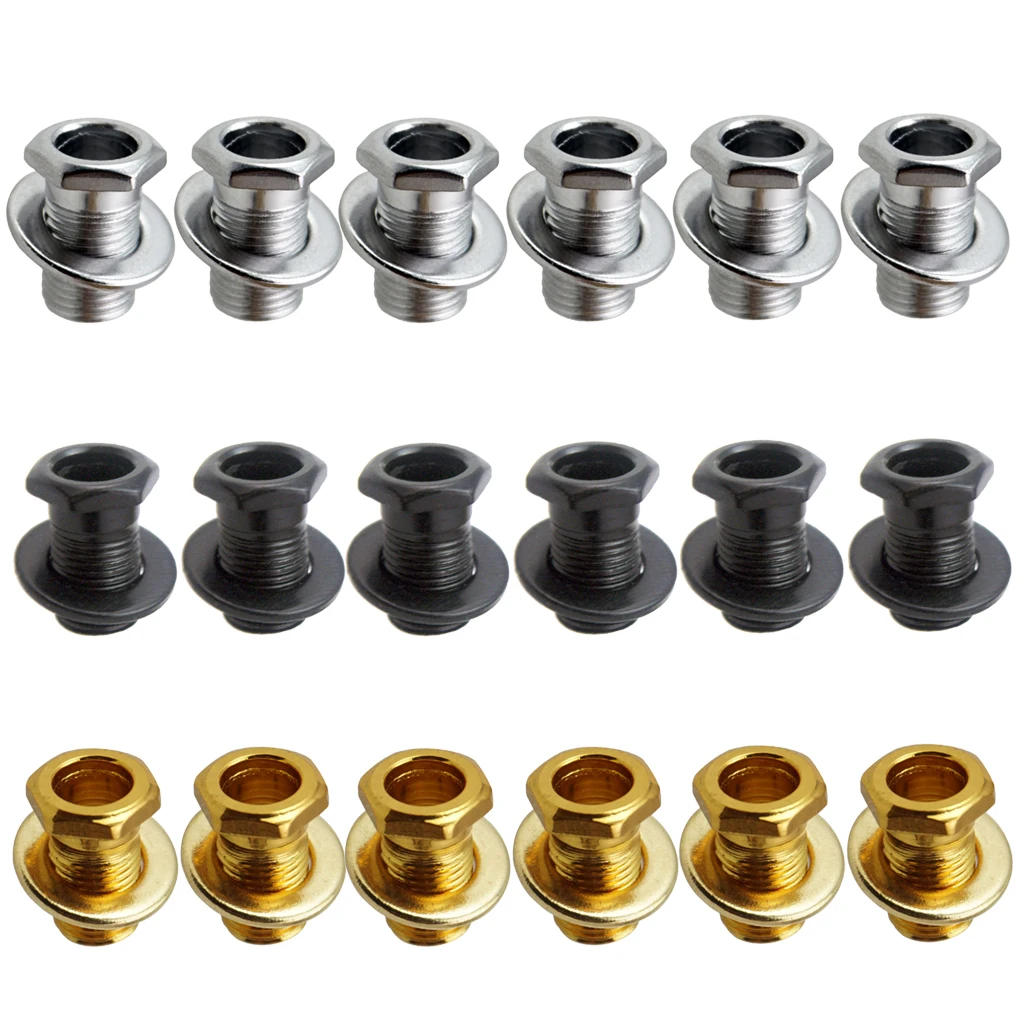  Iron Tuning Peg Tuner 6x Bushing+6x Washer Set For Wood Acoustic Guitar Tuner Electric Guitar Accessory 