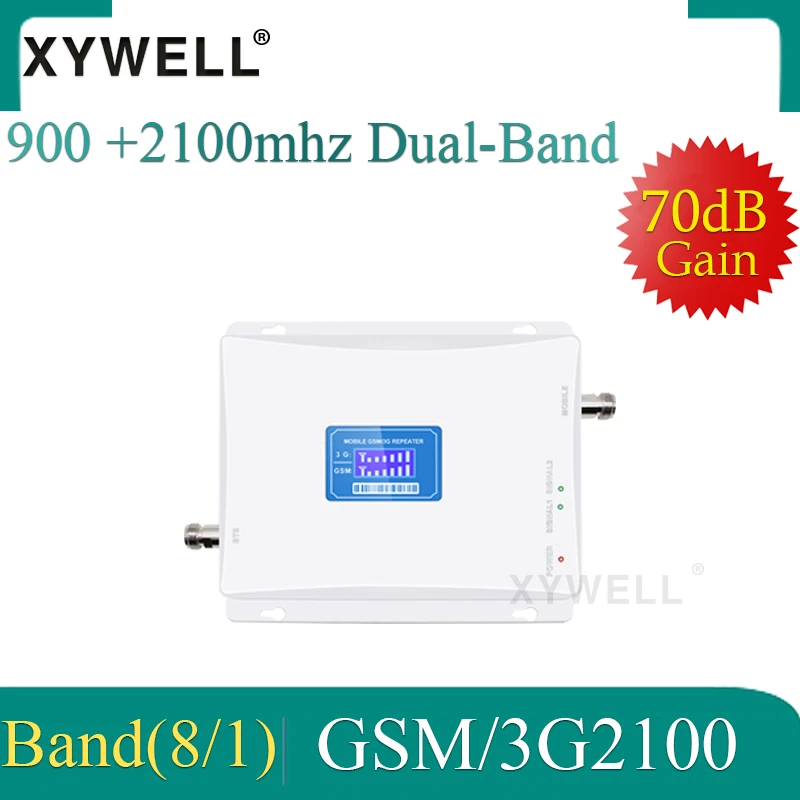 Усилитель сигнала XYWELL 900 2100 2g 3g двухдиапазонный ретранслятор Gsm усилитель
