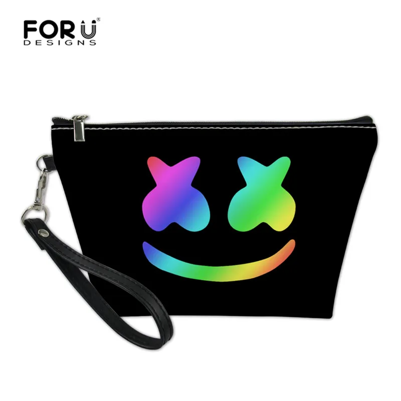 FORUDESIGNS Galaxy смайлик Макияж сумка для женщин, девушек, детей путешествия кожаная косметичка клатч кошелек для хранения монет