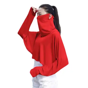 

Outdoor Travel Driving Long Sleeve Face Neck Cover Mask Scarf Veils Sun-proof Top Comfortable wear Sun protection UV protection