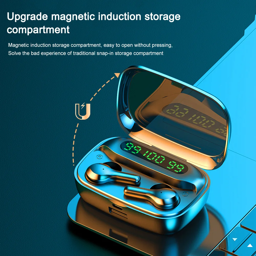 True Bluetooth Wireless TWS Earphones Handsfree Sports Headset with Charging Box For Mobile Phone Bluetooth Earbuds