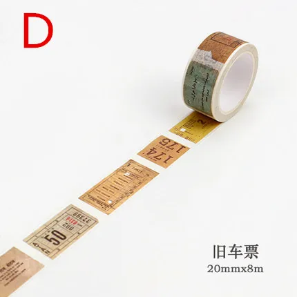 Vintage Retro Washi Tape Set for Scrapbooking and Decorative Journaling