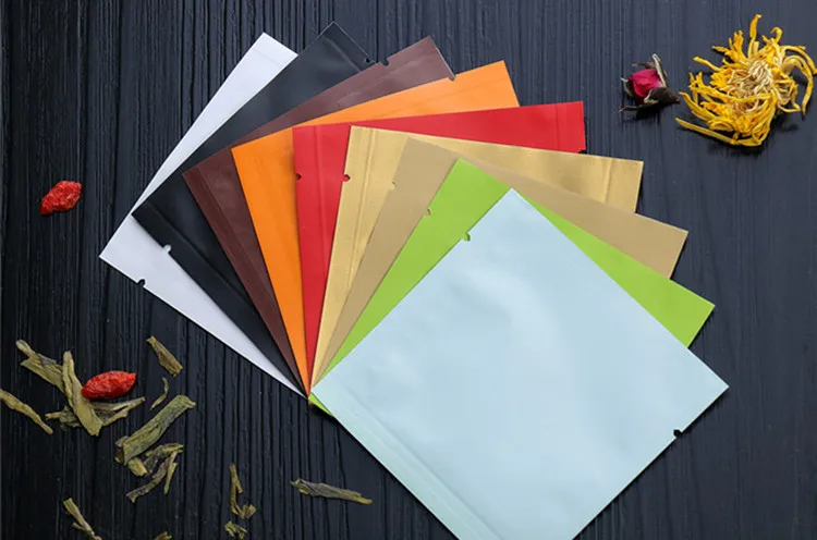 100/500PCS 215g 오픈 탑 알루미늄 호일 포장 백 DIY 파우더 차 설탕 소금 샴푸 열 밀봉 맞춤형 로고 보관 파우치