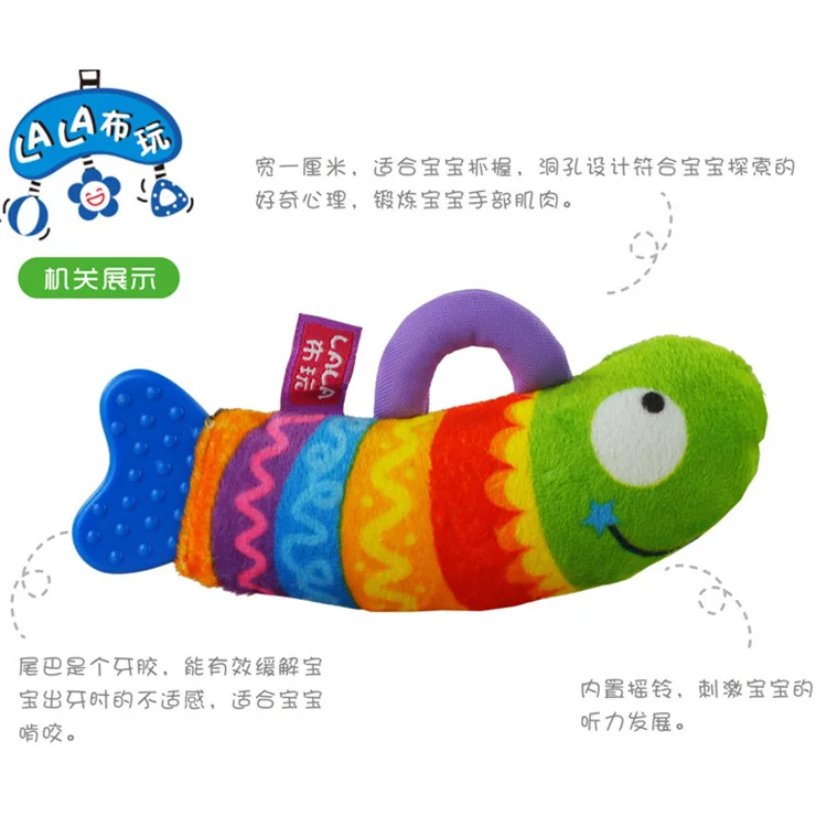 

Lesbian Infants Rainbow Fish Teether Safe Cloth Baby Hand Rattle Children's Day Toy