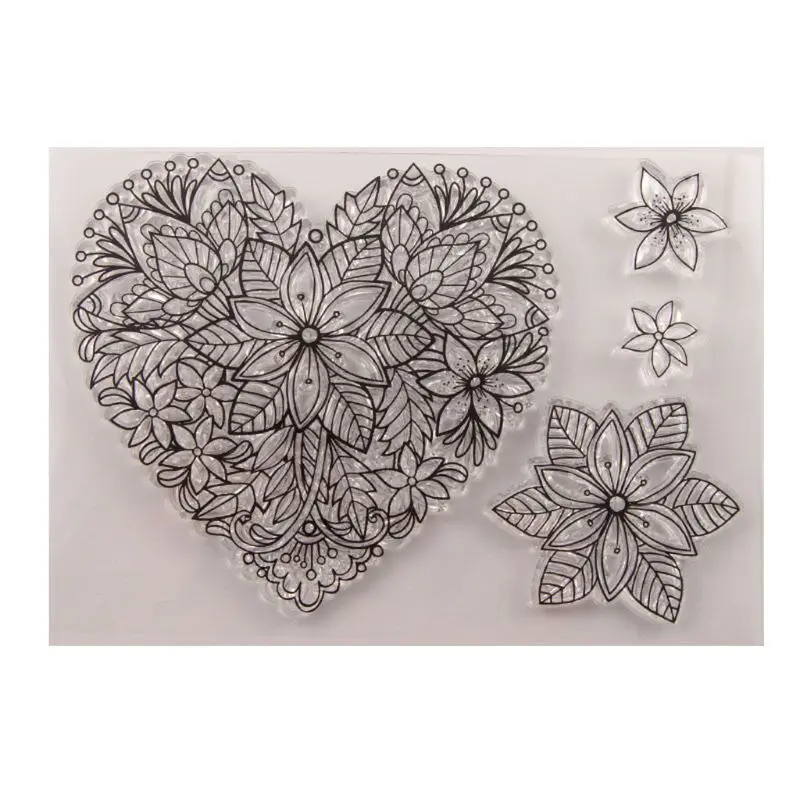 Heart Flower Silicone Clear Seal Stamp DIY Scrapbooking Embossing Photo Album Decorative Paper Card Craft Art Handmade Gift | Дом и сад