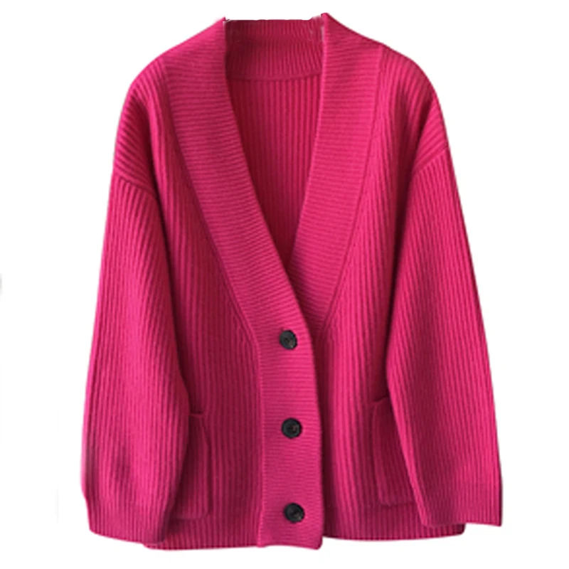 Cashmere Cardigan Women's Thicken Loose V-neck Sweater Jacket Women's Korean Cardigan Knit Cardigan Women Cashmere Cardigan Women's Thicken Loose V-neck Sweater Jacket Women's Korean Cardigan Knit Cardigan Women