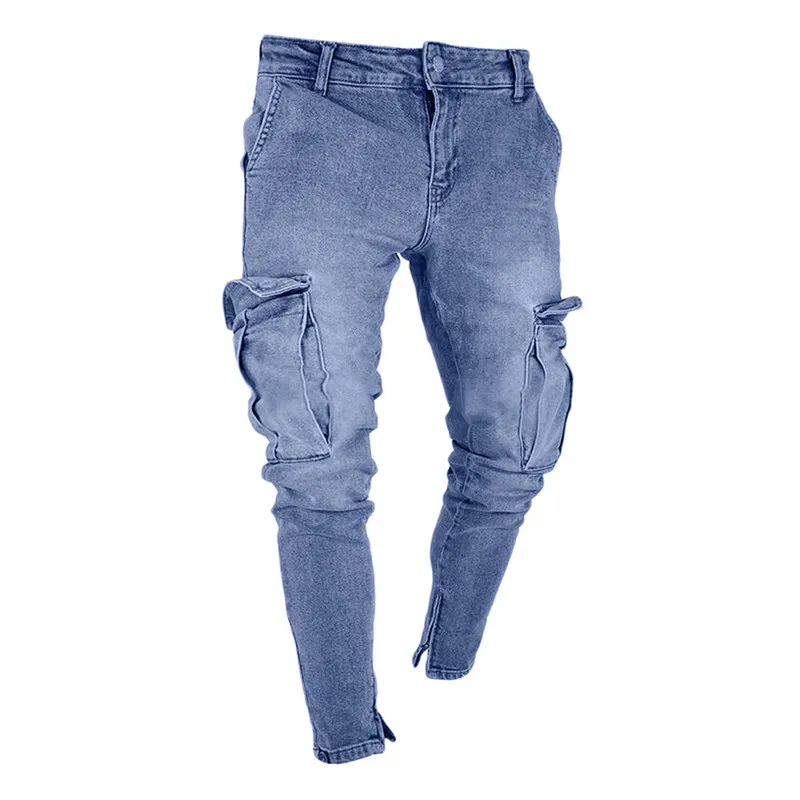 Новые поступления модные популярные мужские длинные прямые облегающие повседневные джинсовые брюки с дырками повседневные обтягивающие джинсы Клубная одежда