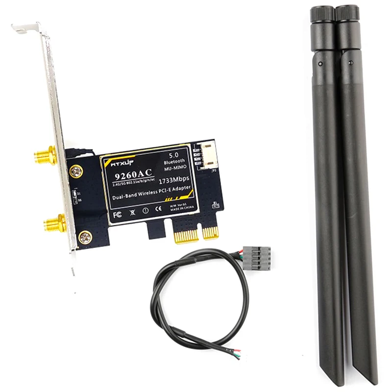 for 9260AC 5G Dual-Band Gigabit Desktop PCI-E Wireless Network Card Bluetooth 5.0 with 8DB Antenna | Компьютеры и офис