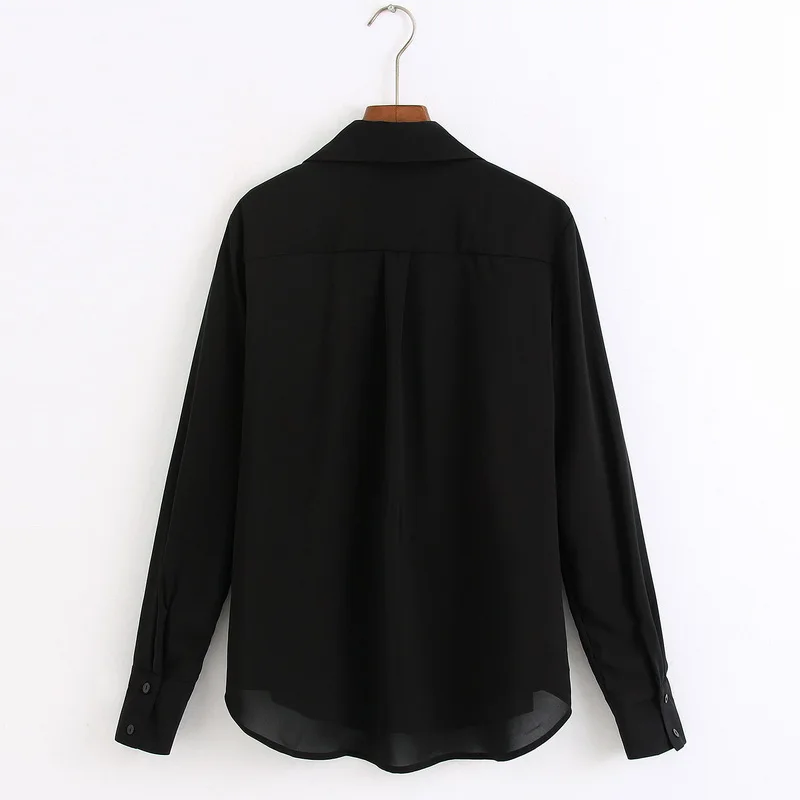  Women Blouse Shirt Spring 2020 New Fashion Long Sleeve Tops Modern Lady Black and White Shirts