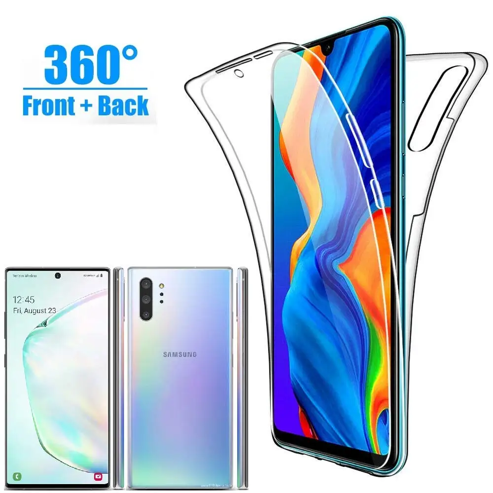 Прозрачный мягкий чехол 360 градусов для Samsung Note 10 Pro A30S A50S A20E A70 M20 M30 M40 силиконовый
