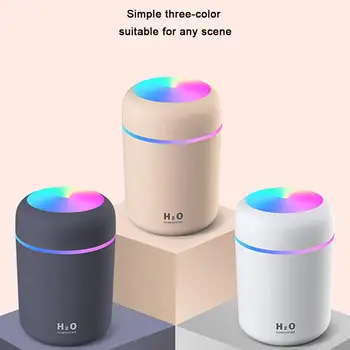 

Portable 300ml Humidifier Mini Ultrasonic Air Humidifier Romantic Soft Light Essential Oil Diffuser Car Purifier Cool Mist Maker