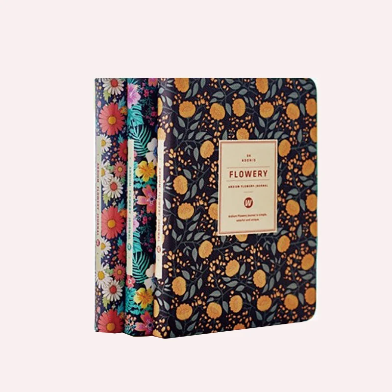 

New Arrival Cute PU Leather Floral Flower Schedule Book Diary Weekly Planner Notebook School Office Supplies Kawaii Stationery