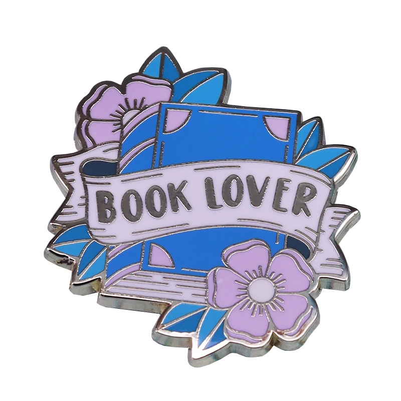 Красивая книга любимый цветок булавка великолепный книжный Интроверт
