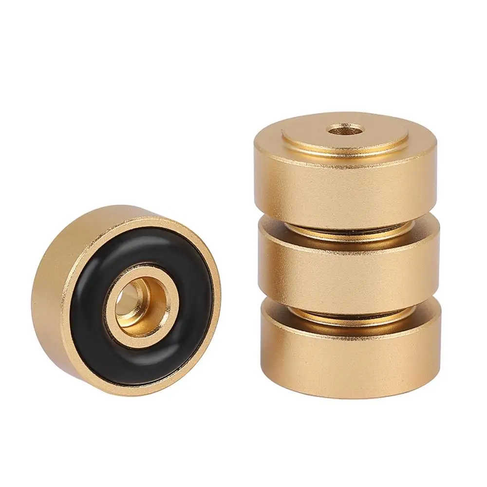 Amplificador de aleación de aluminio de 20x8mm, 4 Uds., amortiguadores, altavoz, giradiscos, patas de goma, negro, plateado y dorado