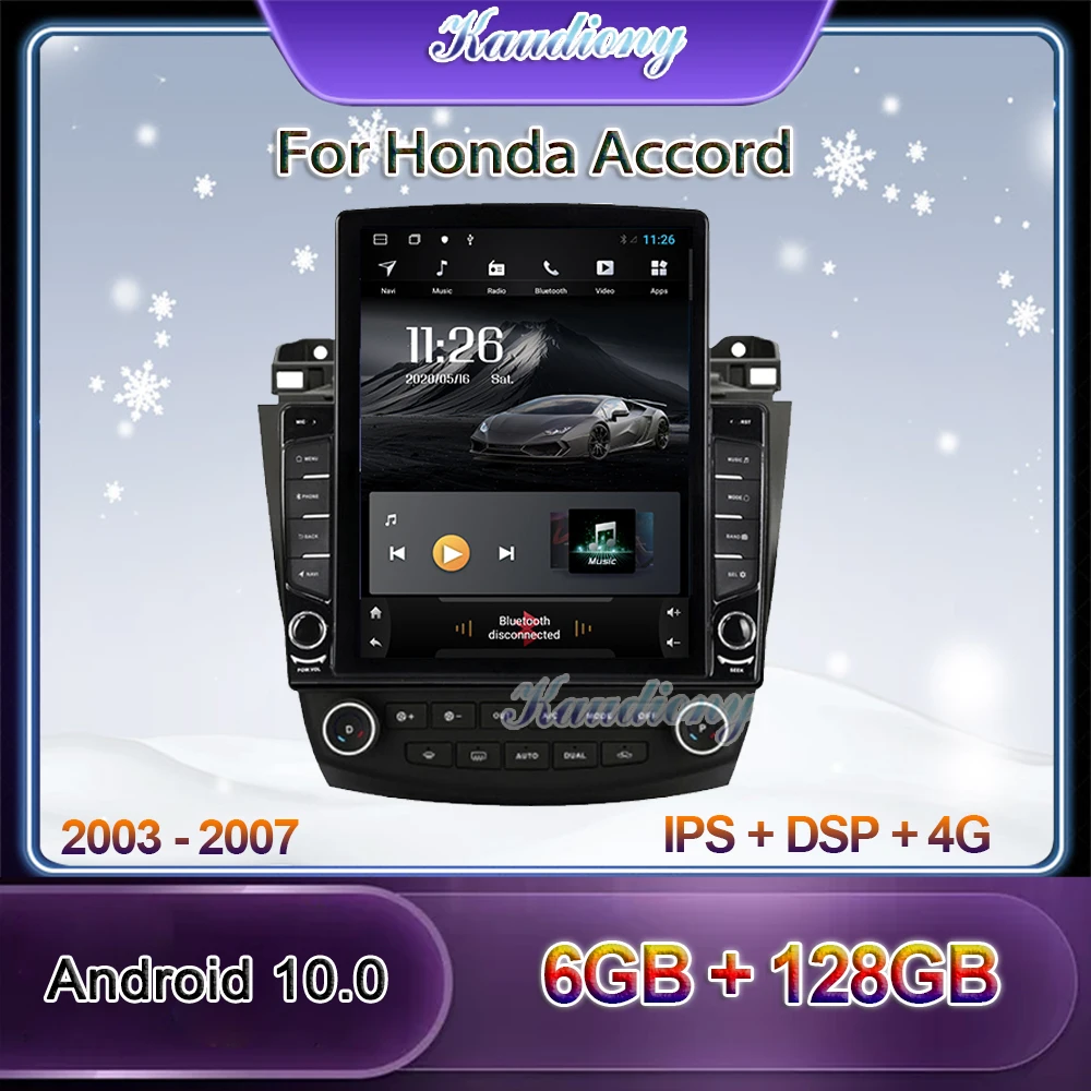 

Kaudiony 9.7" Tesla Style Android 10.0 Auto Radio For Honda Accord 7 Car Dvd Multimedia Player Auto GPS Navigation Stereo 4G DSP