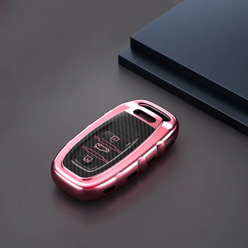 

TPU car key case carbon fiber pattern all-inclusive for Audi A4 A4L A5 S5 A6 Q5 SQ5 Fob 3 buttons key cover auto products new