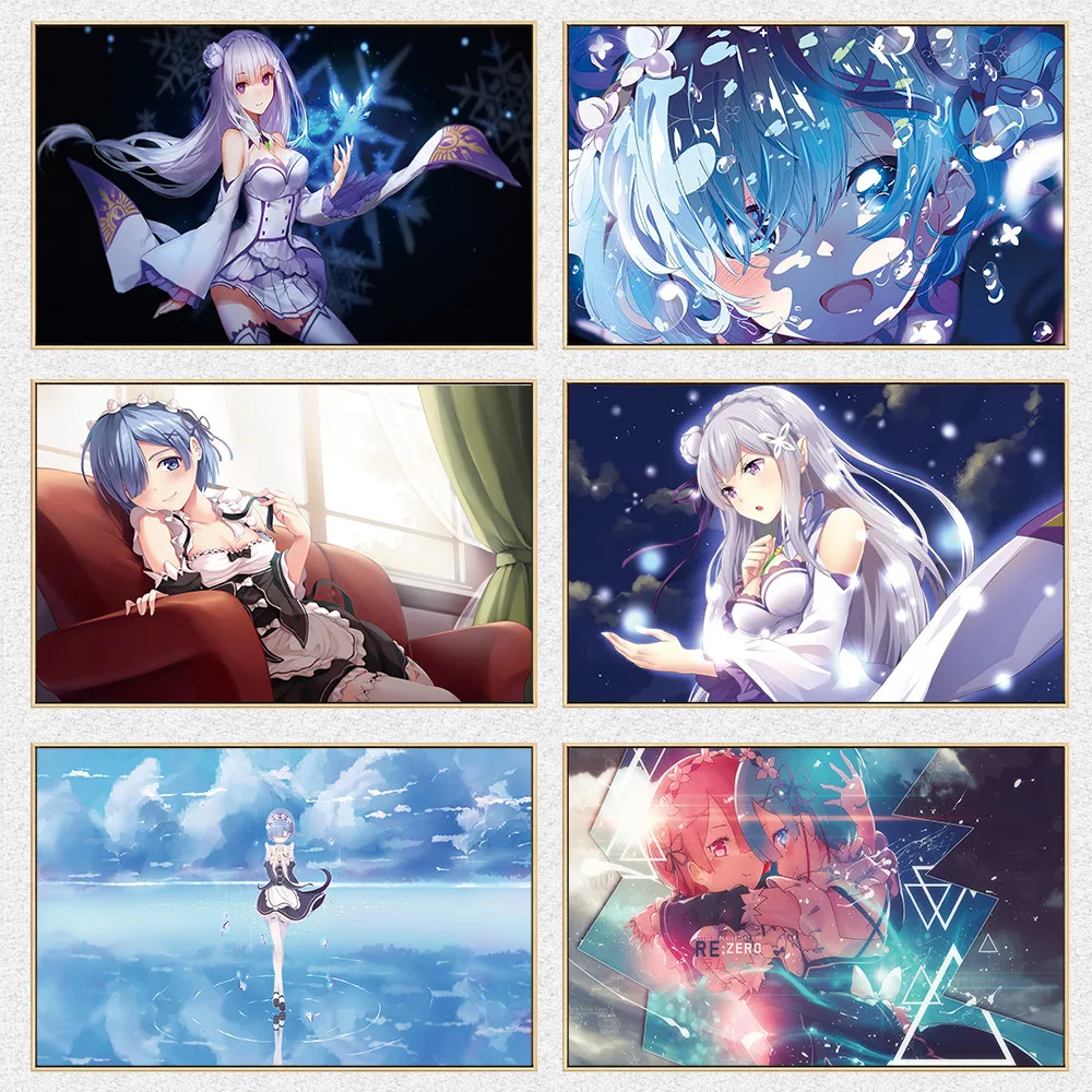 Anime-Re-zero-kara-hajimeru-isekai-seikatsu-Rem-Ram-Canvas-Painting-Picture-Wall-Art-Home-Decor