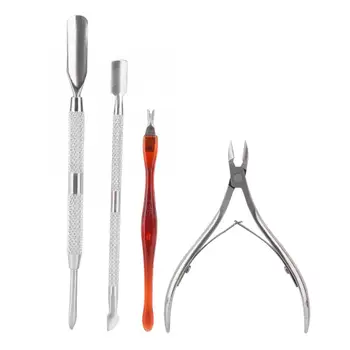

4pcs Stainless Steel Nail Clippers Set Dead Skin Clipper Fork Pusher Nail Care