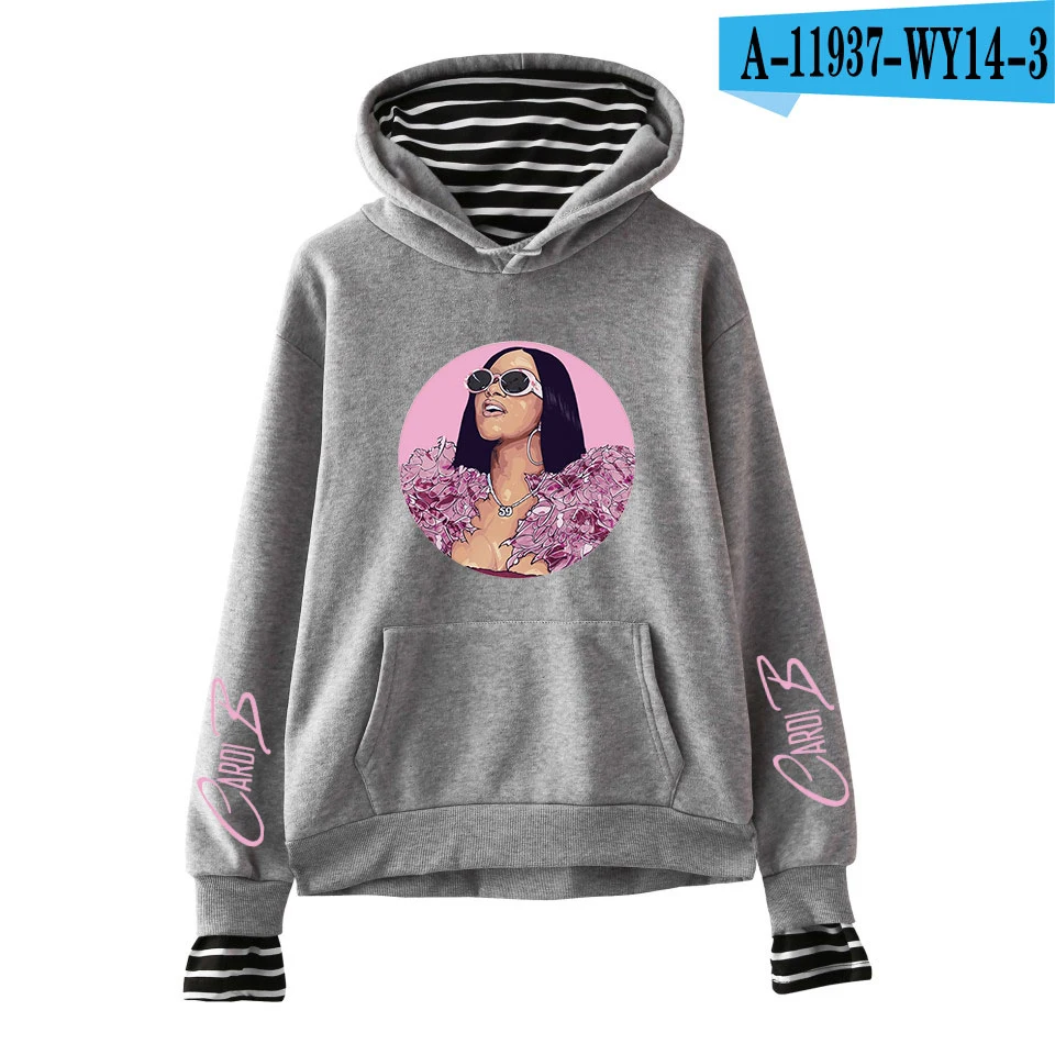 Harajuku Толстовка Cardi B розовые женские толстовки с капюшоном; сезон осень теплый пуловер Толстовка для девочек-подростков женская уличная одежда в стиле хип-хоп - Цвет: 11