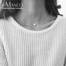Collar de acero inoxidable de l, collar de gargantilla de corazón para mujeres(China)