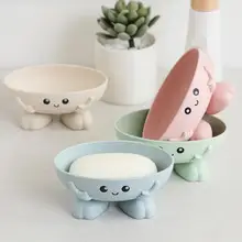 

Eco-friendly Soap Box Wall-mounted Cartoon Shape Bathroom Holder Storage Rack Non-slip Soap Box Plate Tray Bathroom Accessories