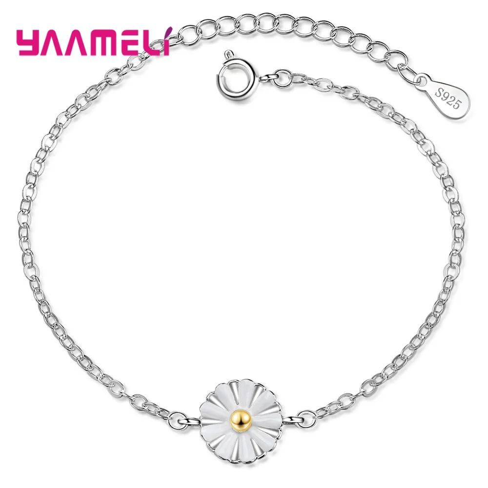 Charm Sunflower Gold Color Beads Chain Bracelet For Women Simple