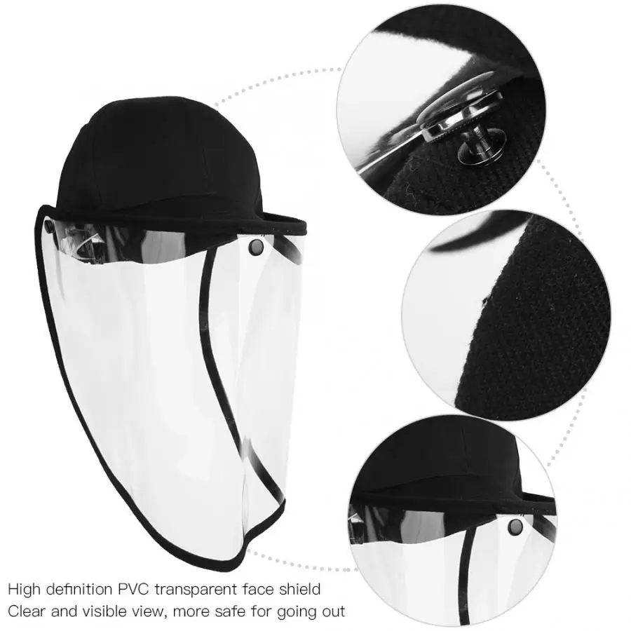 

Welding PU463 Windproof Dustproof Black Cotton Hat Detachable Anti-Saliva TPU Transparent Protection Face Shield Welding