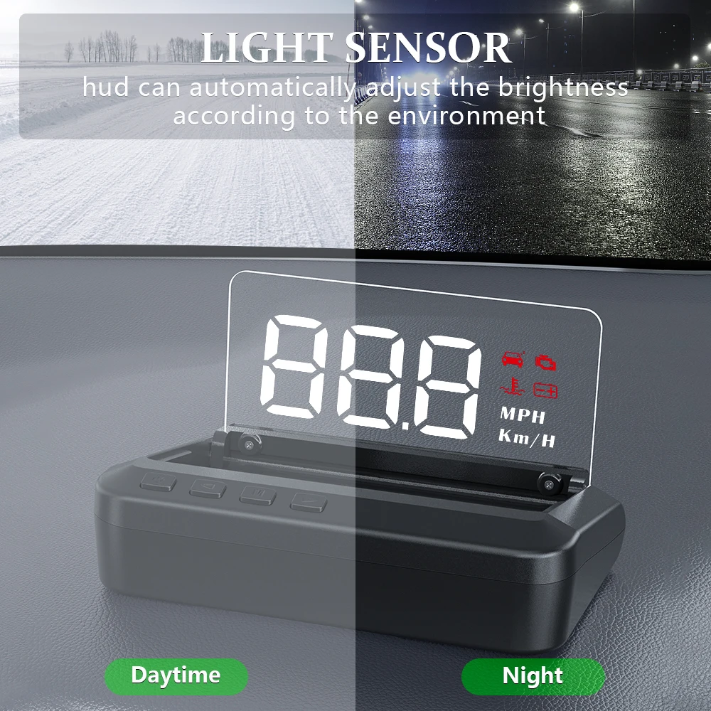 WYING C100 GPS HUD OBD2 ÷ ڵ ˶  ڵ  ׼ ӵ , ڵ Ʈ 