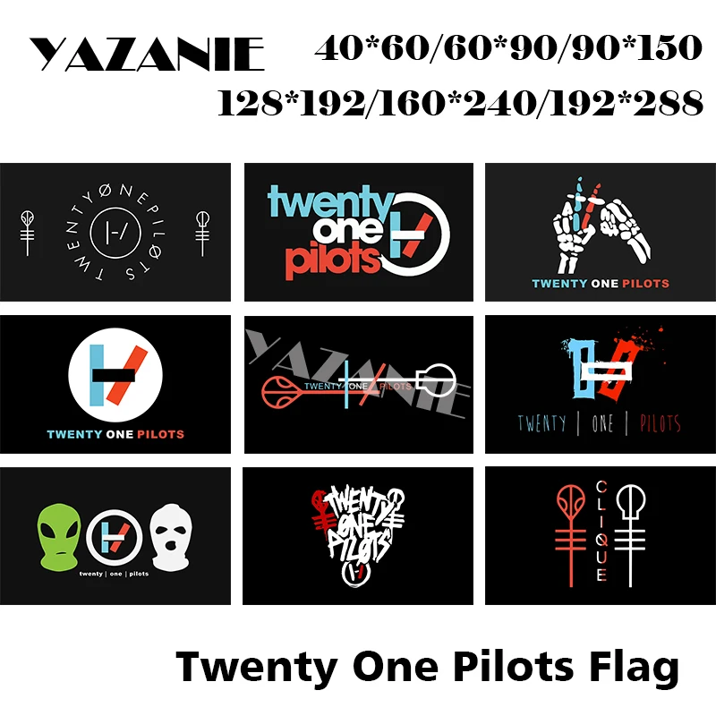 YAZANIE любой размер односторонний или двухсторонний флаг Twenty One Pilots Скелет клик символ пользовательские флаги и баннеры из полиэстера