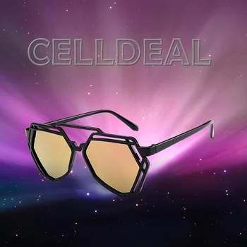 

Irregular Hollow-out Retro Polarized Metal Anti-ultraviolet In Rhombic Round Face Fashion Polygonal Sunglasses for Men and Women