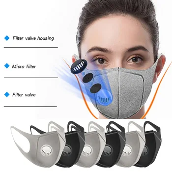 

10pcs Unisex Sponge Face Mask Pm25 Filter Dust Masks Respirator Mask With Breath Valve Dust Face Mouth Mask Breathable Men Women