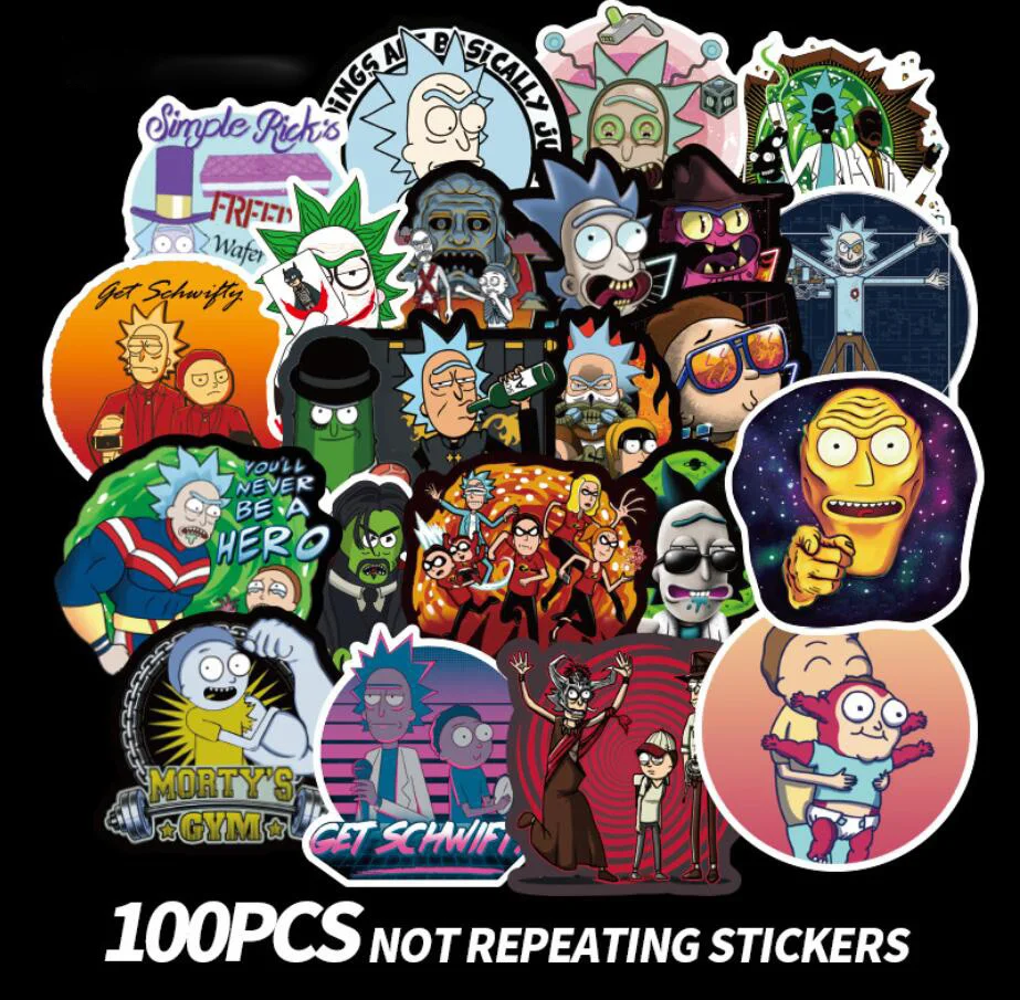 Набор из американской драмы 100 шт. наклейка Rick And Morty наклейка Pickle Рик Морти наклейка s Наклейка для сноуборда багаж холодильник ноутбук наклейка