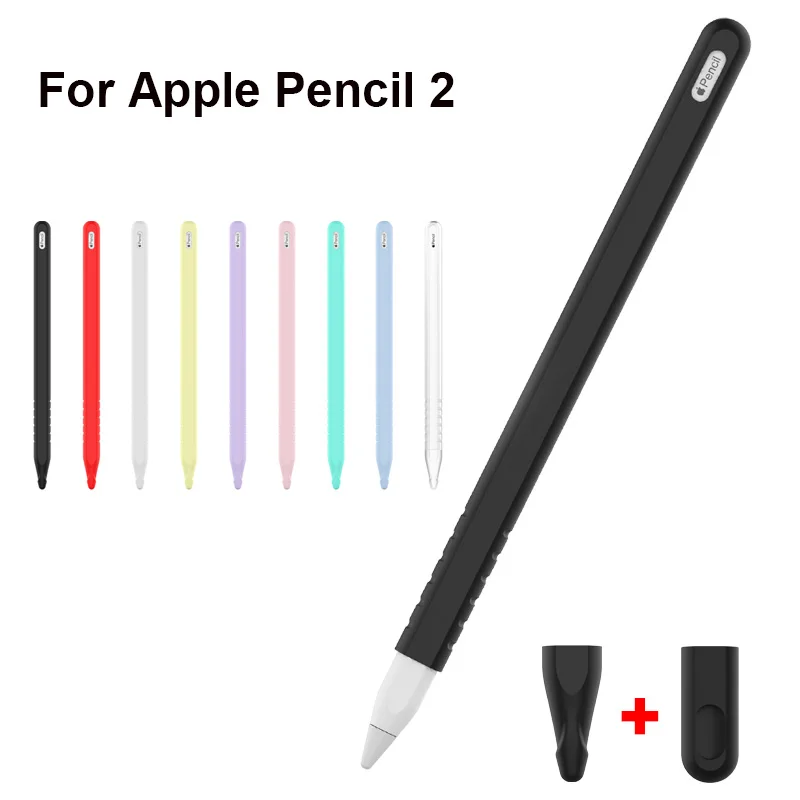 Caja de Color caramelo para Apple iPad Pencil, Protector de silicona suave para lápiz Apple 2 Gen Stylus Touch Pen con mangas de plumín