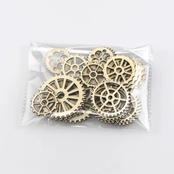 

100Pcs/set Mixed Wooden Cogs Charm DIY Decoration Bar Pendant Altered Craft Gears Home Decor Ornament