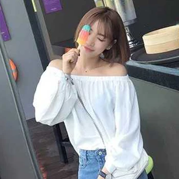 

Home Long Sleeve Shopping Soft Off Shoulder Summer Sexy Office Casual Solid Women T-shirt