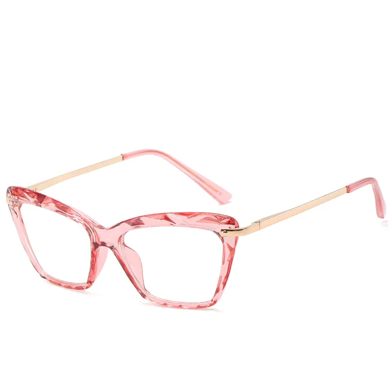 Новые модные брендовые дизайнерские сексуальные женские очки прозрачные линзы, оправа для женских модных оптических очков - Цвет оправы: Pink