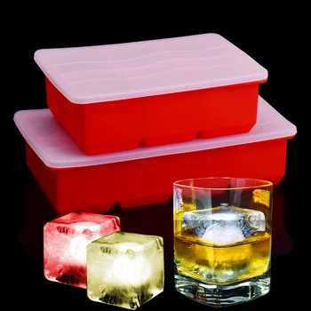 

Large Square Ice Molds Big Ice Tray Silicone Ice Mold Whiskey Ice Box With Cover Creative Ice Cream Maker DIY Soap Candle Molds