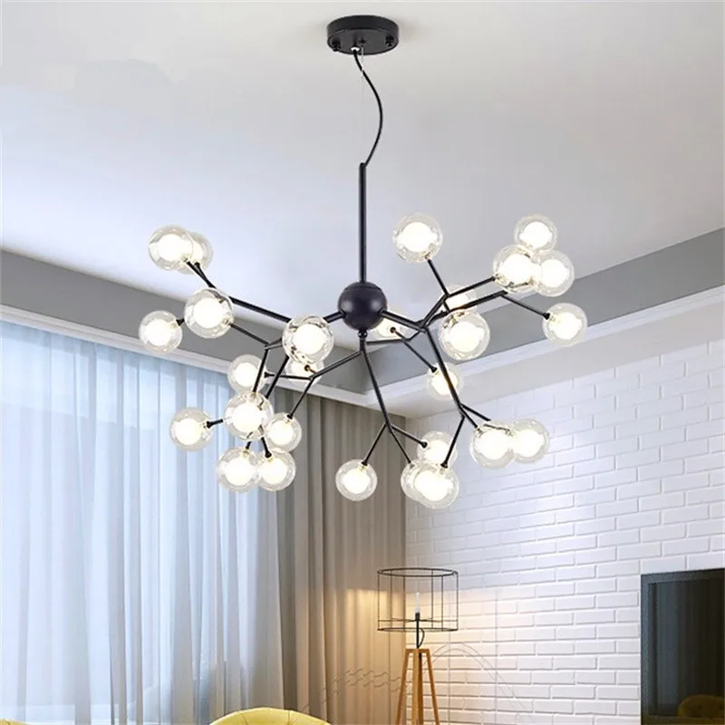 

Nordic Designer Art Led Fireflies Chandeliers Creative Dining Room Lights Coffee Shop Bar Loft Suspension Light Fixtures