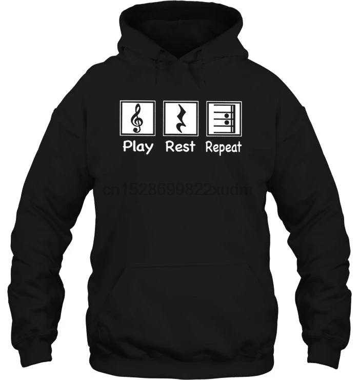 Men Hoodie Play Music Rest And Rpeat It Women Streetwear |