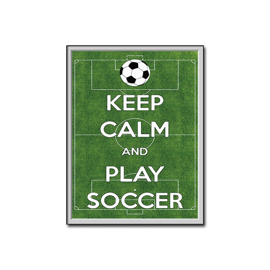 Настенная картина с изображением футбольного поля Картина на холсте Keep Calm and Play