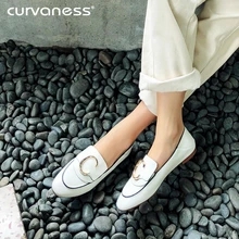 Curvaness/Новинка года; осенние лоферы; женские мокасины с закрытым носком без застежки; однотонные оксфорды с круглым носком; Женская Повседневная модная обувь на плоской подошве; Размеры 33-41