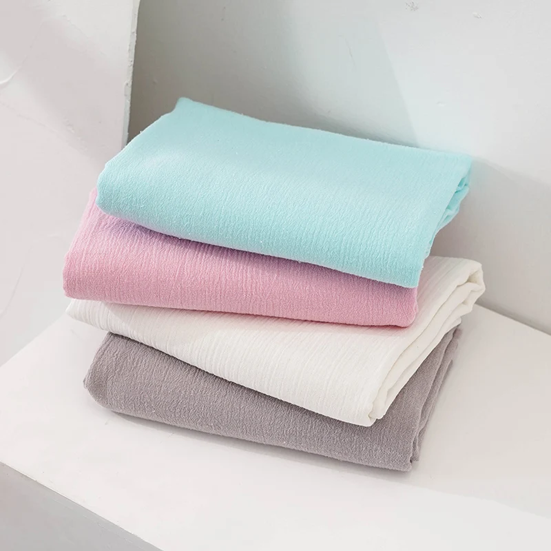 Cotton craft fabric Cotton fabric Craft fabric Fabric material 100 Cotton Fabric Wrinkle Crepe Woven Fabric Breathable For Women Shirt Dress And Scarf