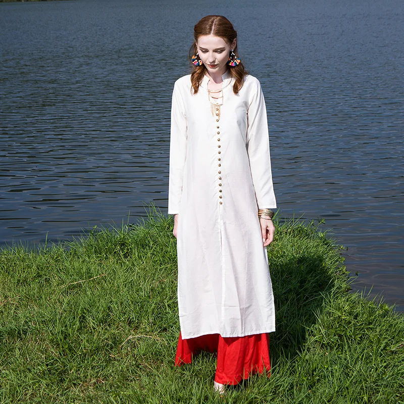 Индийское платье Indio Kurta женская шелковая хлопковая одежда для йоги медитации с
