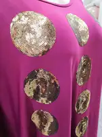 New African Women's Clothing Dashiki Abaya Fashion Sequins Embroidery Christmas Flower Loose Dress Free Size 2