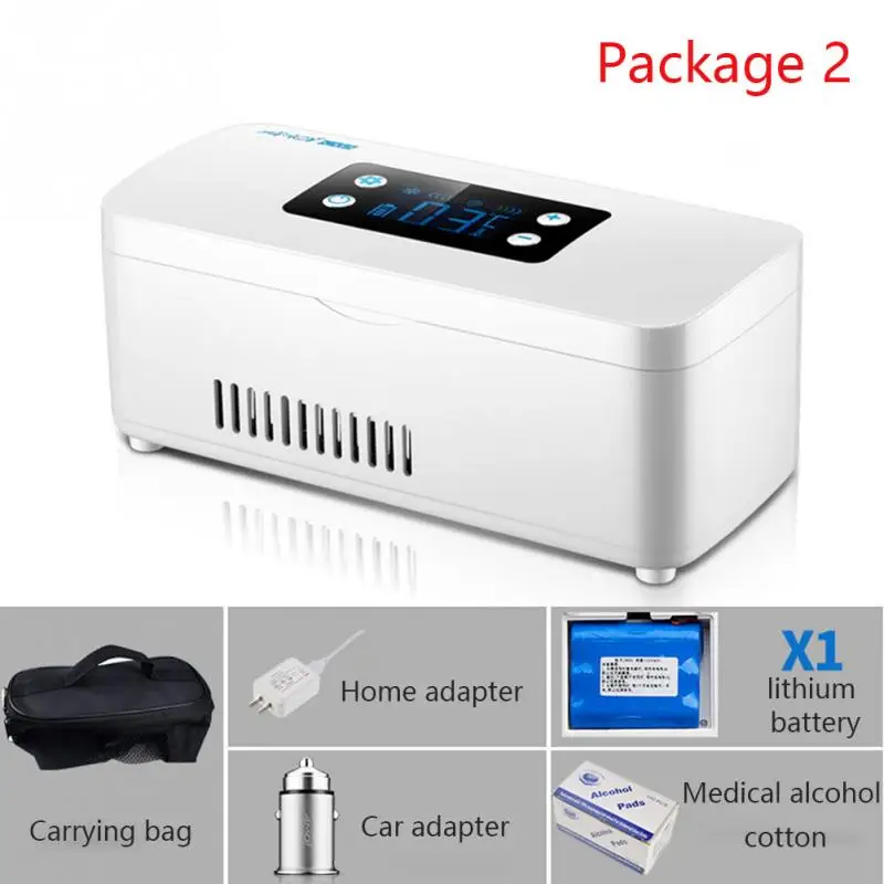 

Smart Insulin Refrigerator Car Accessory Outdoor Travel Medicine Storage Cooler Smart Mute LCD Display Large Capacity Pill Case