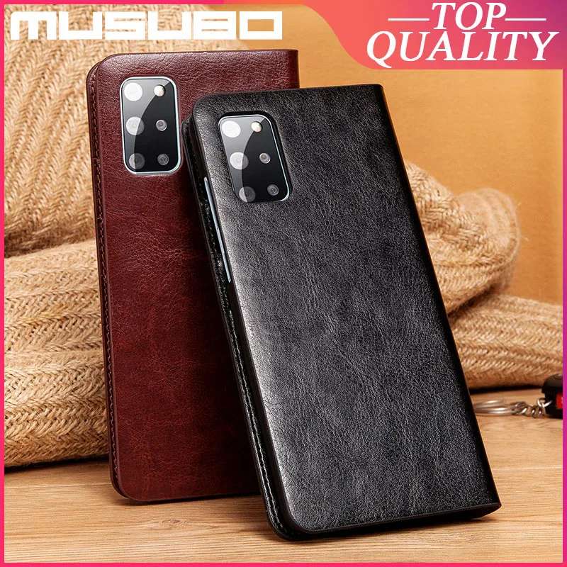 Чехол Musubo из натуральной кожи для Samsung Galaxy S20 Ultra роскошный флип-чехол Plus чехол + 10