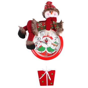 

Cartoon Snowman Design Wall Clock Xmas Wall Clock Wall Clock Decor Christmas Clock Without Battery