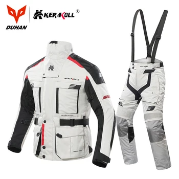 Chaqueta de Moto KERAKOLL para hombre Chaqueta de carreras de Moto impermeable conjunto de equipo protector de Motocross Chaqueta de competición y carretera