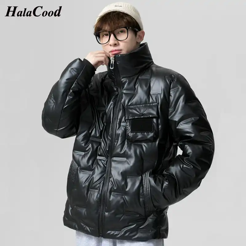 Halacood新ファッション光沢のあるダウンジャケット男性ストリート冬ダウンコートメンズ暖かいフグジャケットハイストリート男性の上着のコート ダウンジャケット Aliexpress
